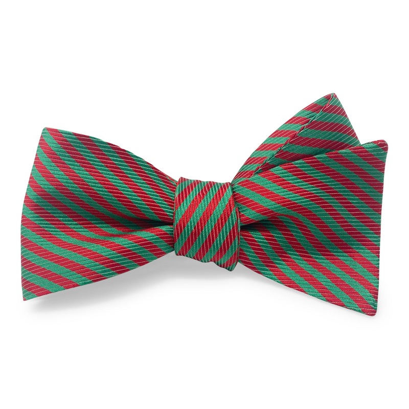 Christmas Stripes: Bow – Red/Green
