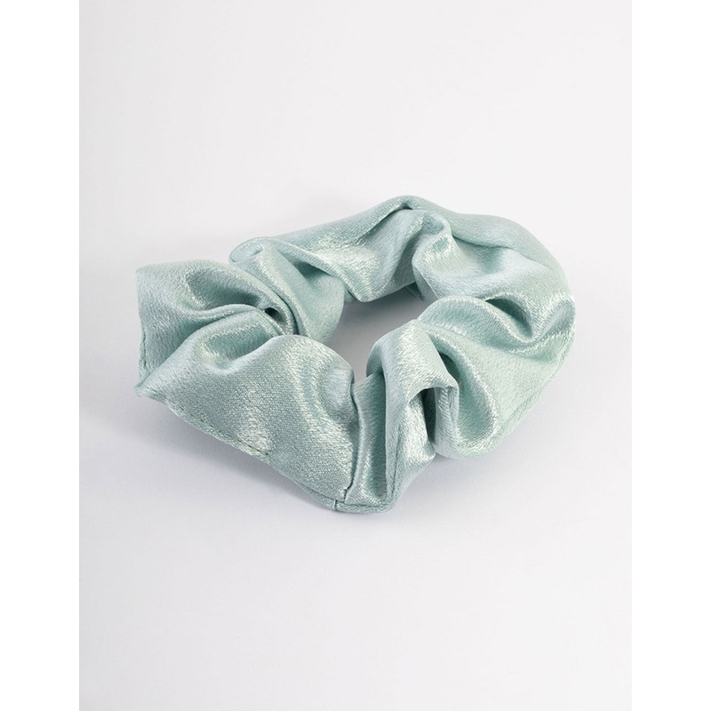 Blue Fabric Satin Scrunchie