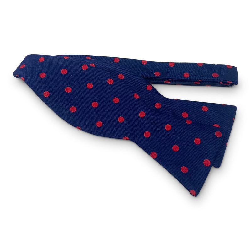 College Collection Dots: Bow – Navy/Red