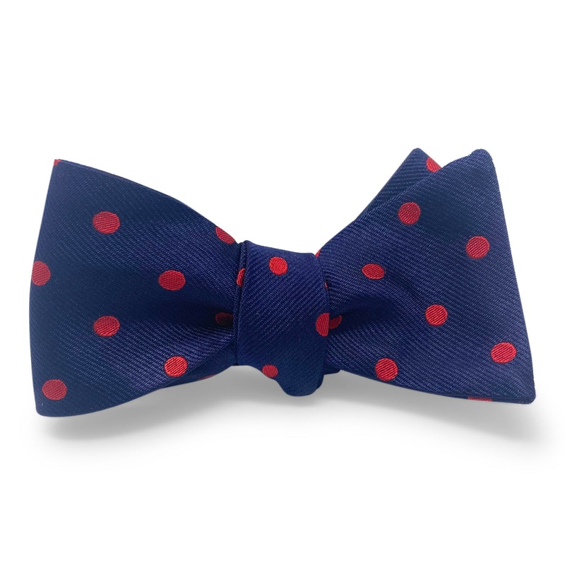 College Collection Dots: Bow – Navy/Red