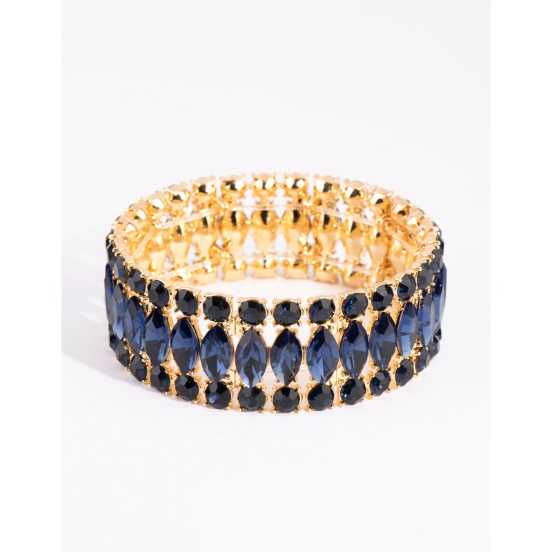 Gold Marquise Station Bracelet