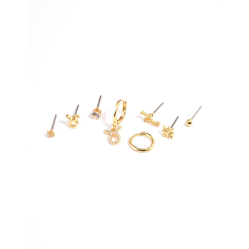 Gold Plated Taurus Star Sign Ear Stackers