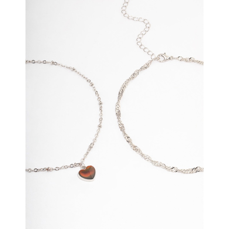 Silver Heart Medium Choker