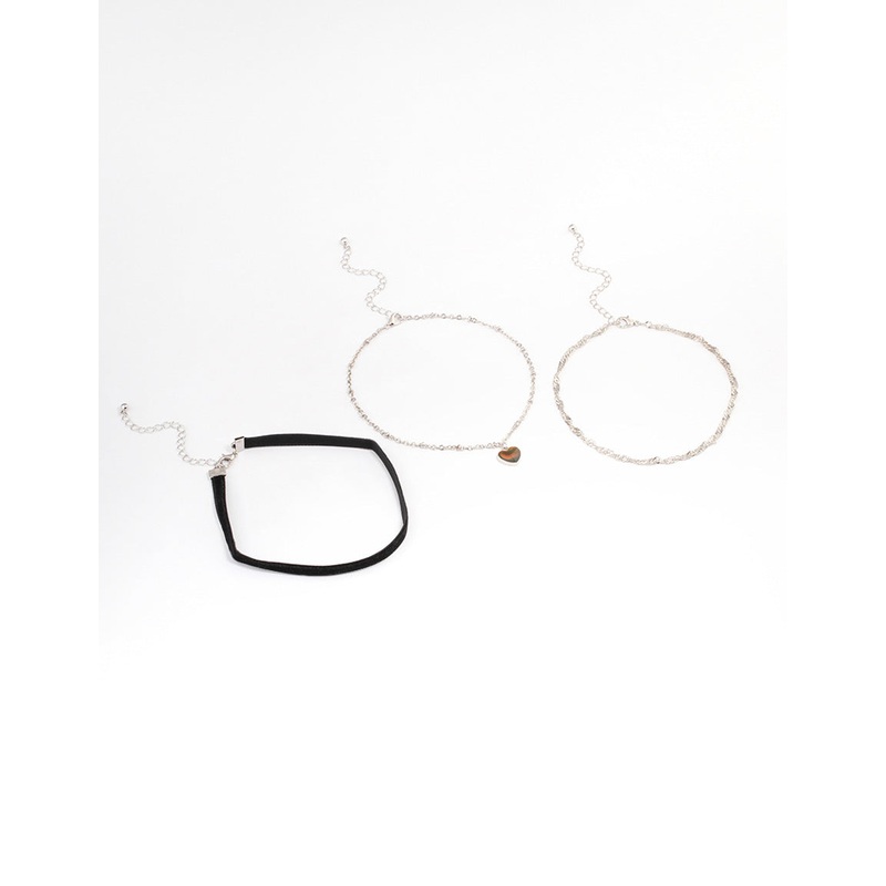 Silver Heart Medium Choker