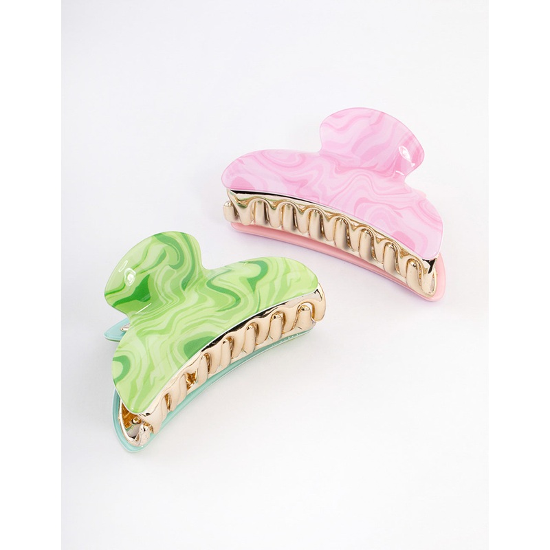 Acrylic Swirl Claw Clip Pack