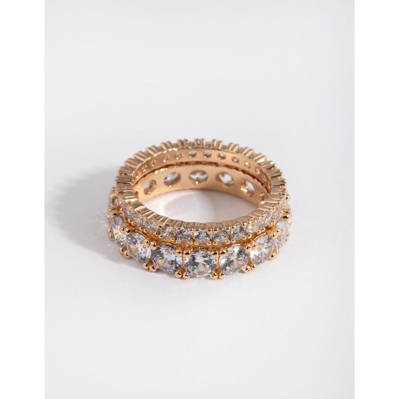 Gold Double Band Set Ring|SM|ML