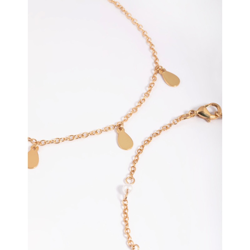 Gold Pearl & Pear Anklet