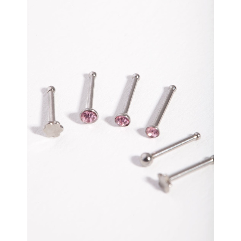 Surgical Steel Graduated Star Nose Stud 6-Pack