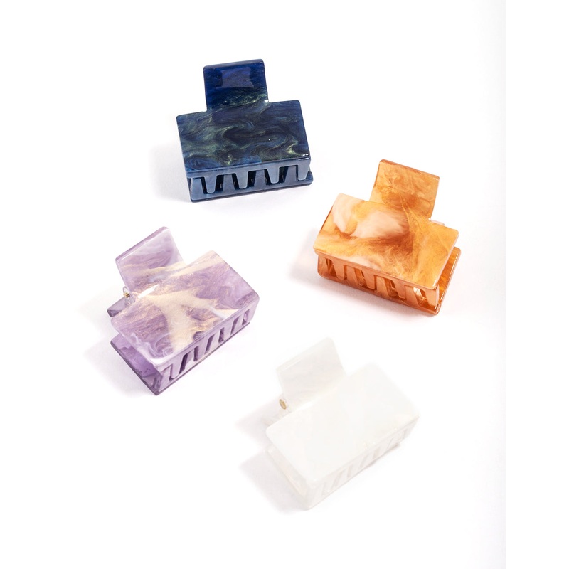Acrylic Mini Rectangle Claw Clip 4-Pack
