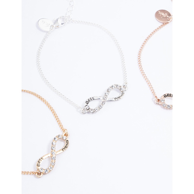 Mixed Metal Best Friends Infinity Bracelet Pack