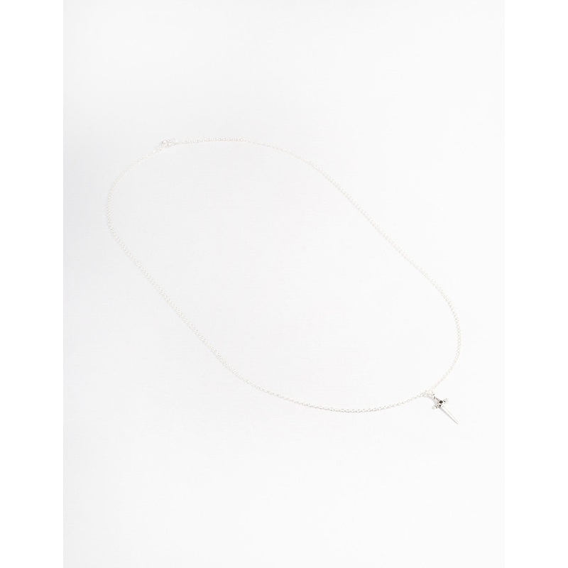 Sterling Silver Dagger Pendant Necklace