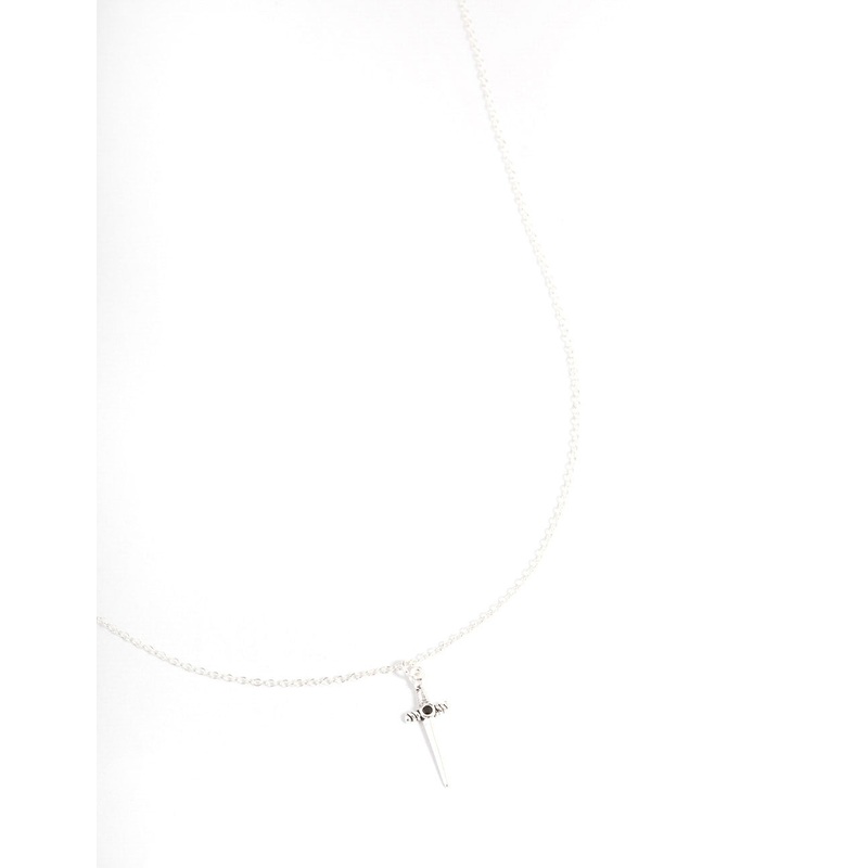 Sterling Silver Dagger Pendant Necklace