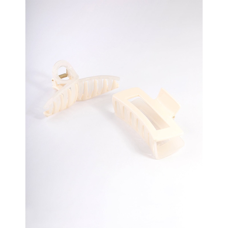 White Plastic Two Tone Claw Pack