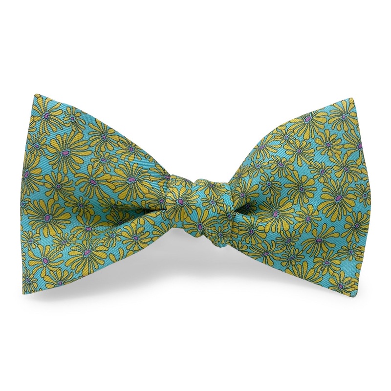 Zinnia: Bow – Aqua/Yellow