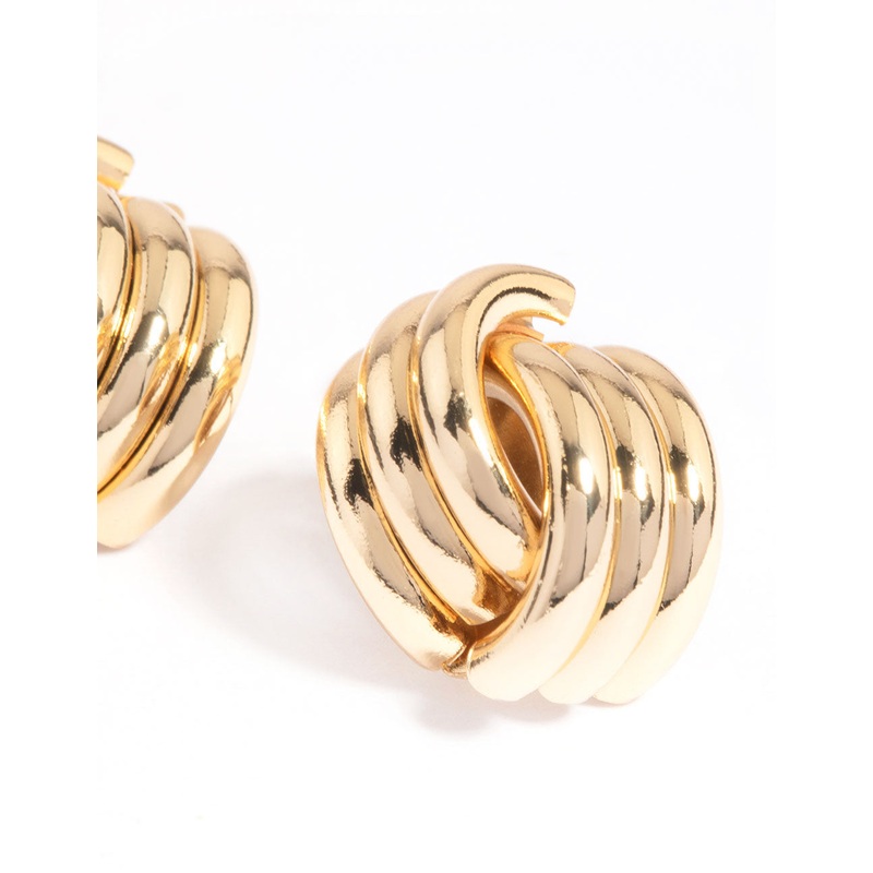 Gold Plated Knotted Stud Earrings