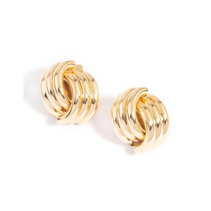 Gold Plated Knotted Stud Earrings