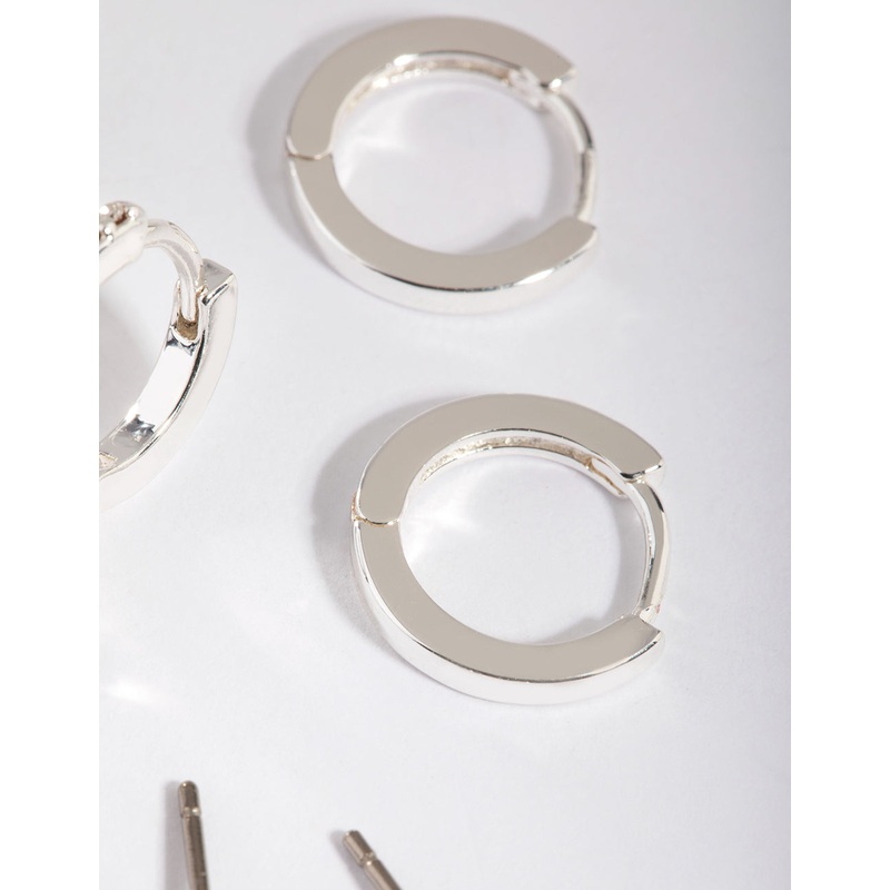 Silver Diamante Cross Over Earring Stack Pack