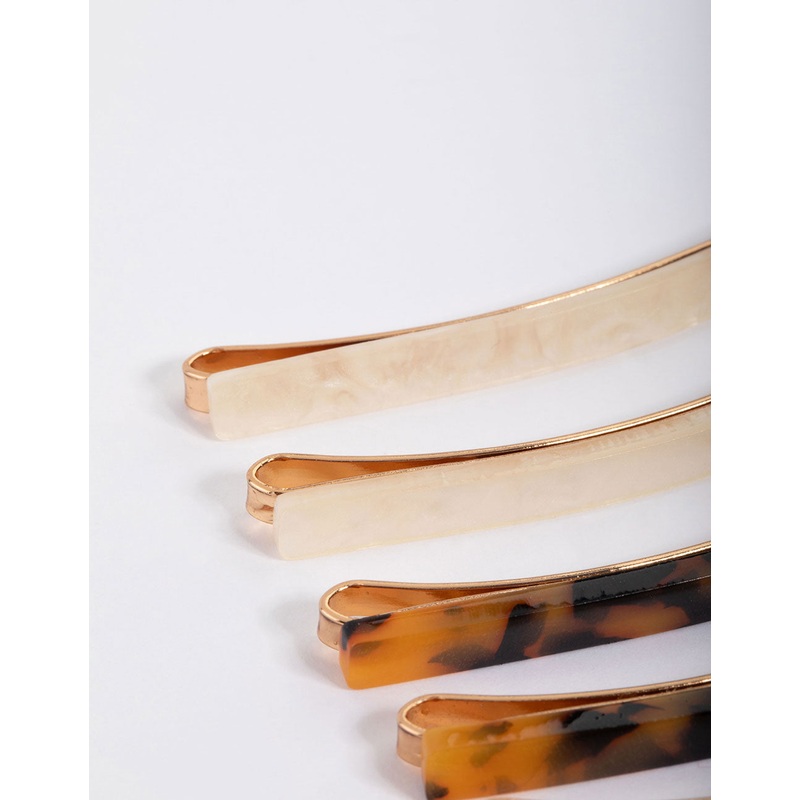 Silver Fine Barette Clip 8-Pack