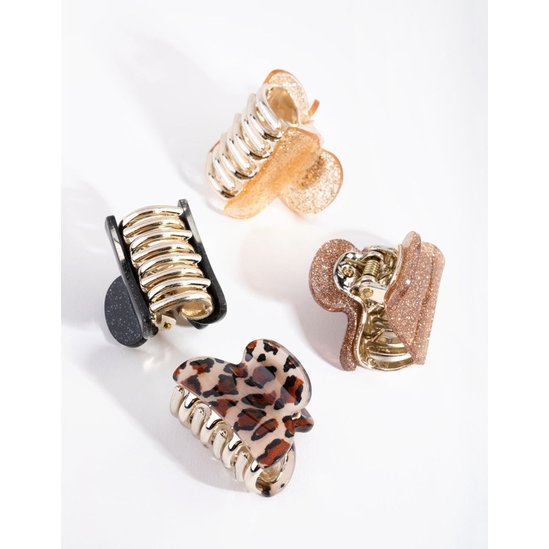 Tortoise Shell Glitter 4-Pack Claw