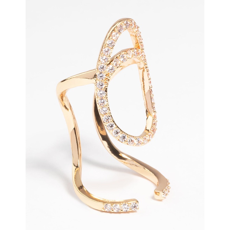 Gold Diamante Mani Fingertip Ring