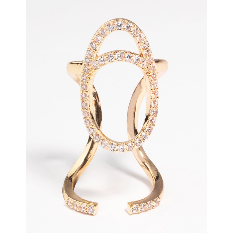 Gold Diamante Mani Fingertip Ring