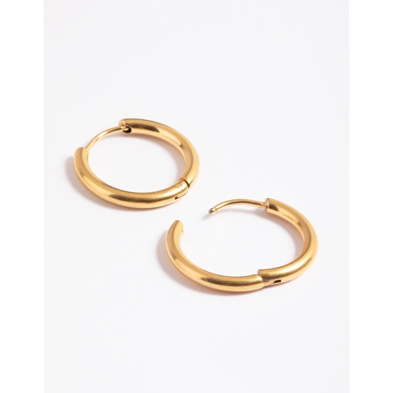 Gold Plated Surgical Steel Thin 12mm Hoop Earrings