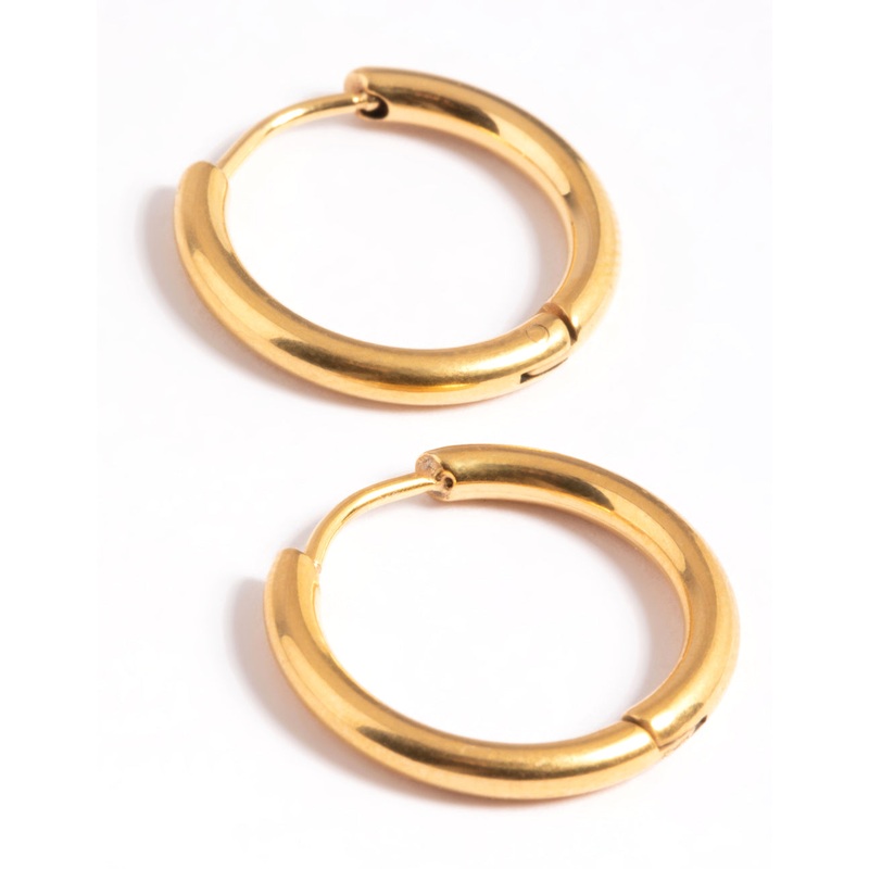 Gold Plated Surgical Steel Thin 12mm Hoop Earrings