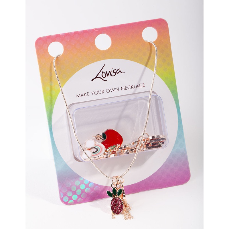 Kids Rose Gold Make Your Own Fruit Necklace Giftbox