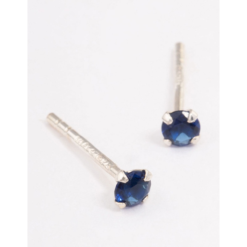 Sterling Silver Baby Blue Colour Stud Earrings
