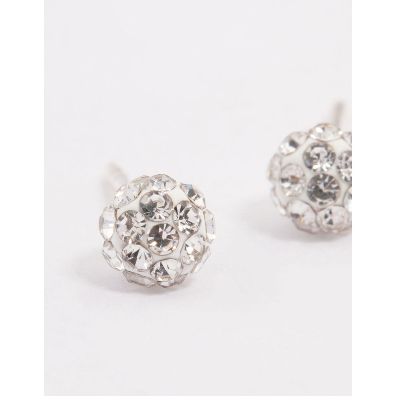 Sterling Silver Fireball Stud Earrings