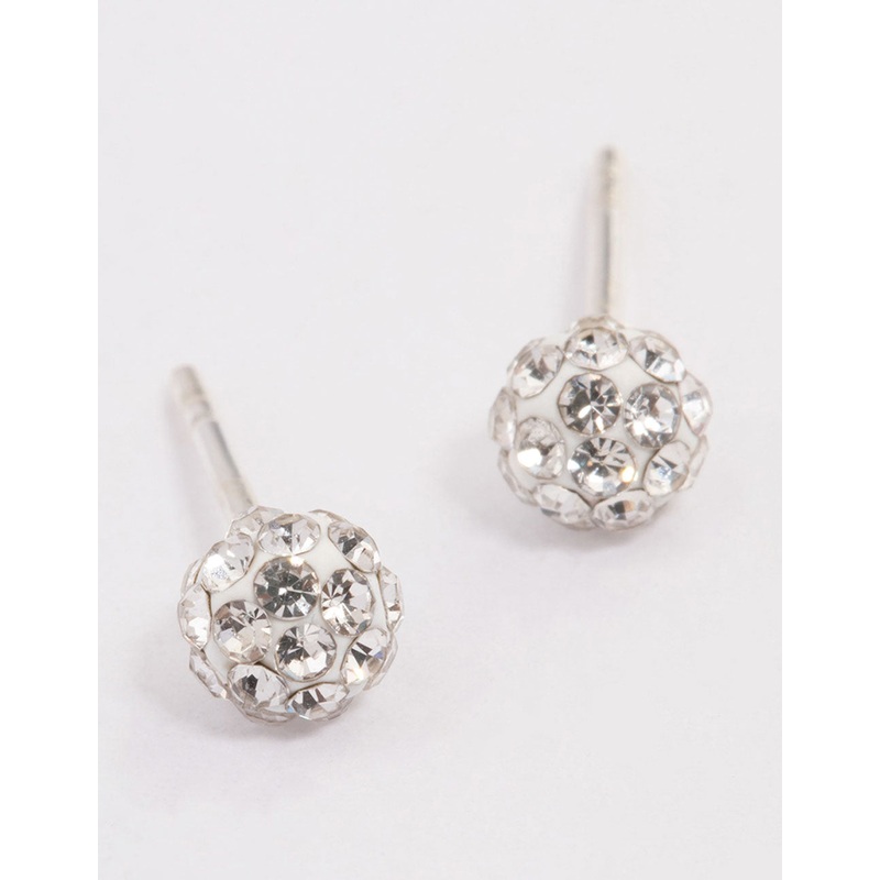 Sterling Silver Fireball Stud Earrings