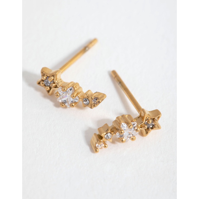 Surgical Steel Gold Shooting Star Stud Earring