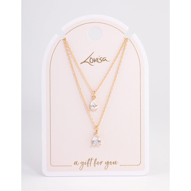 Gold Layered Dainty Diamante Necklace