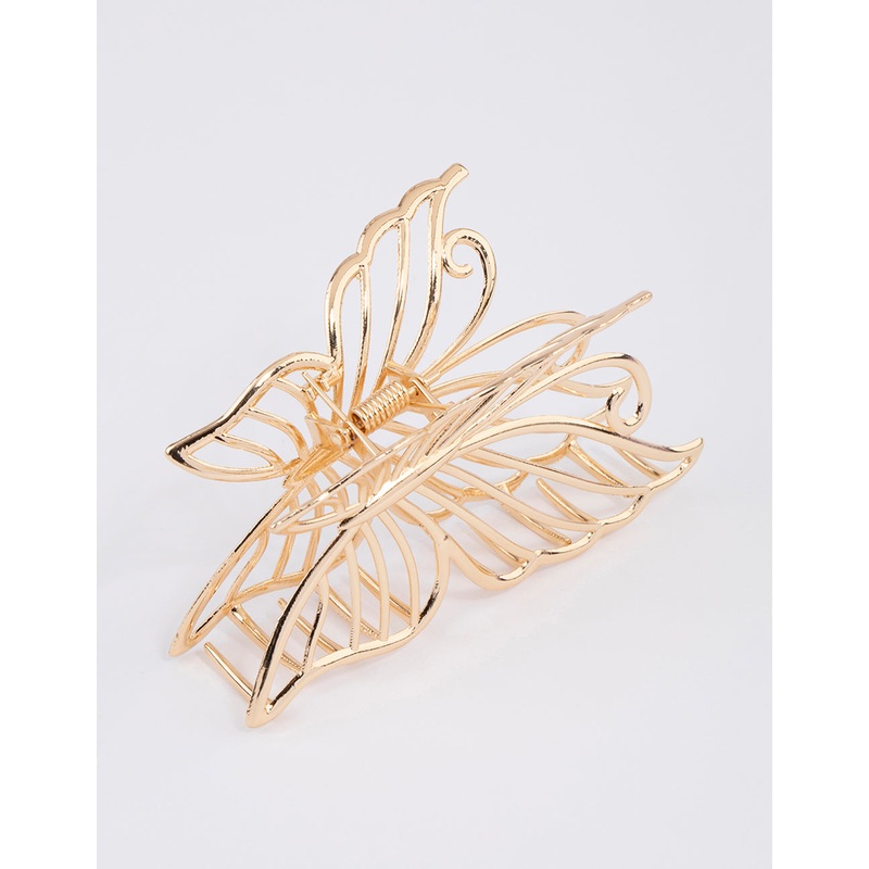 Gold Detailed Butterfly Hair Claw Clip