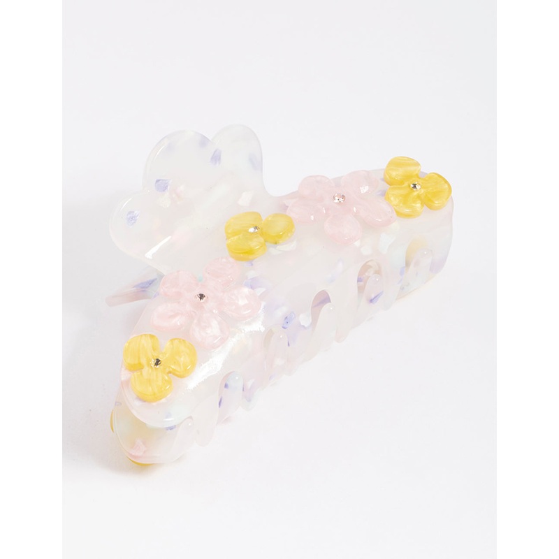 Pastel Flower Detailed Hair Claw Clip