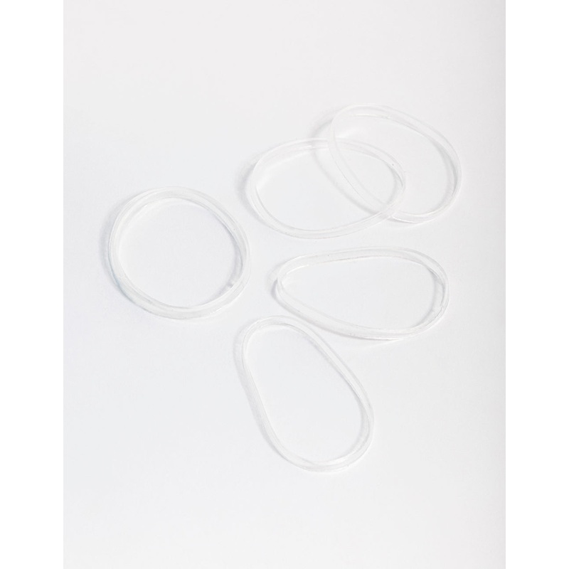 Clear Plastic Mini Hair Elastics 60pk