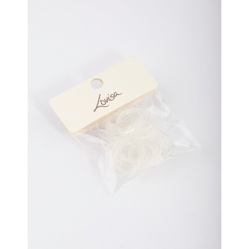 Clear Plastic Mini Hair Elastics 60pk