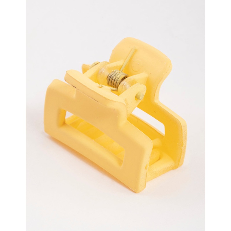 Yellow Mini Rectangle Claw Clip