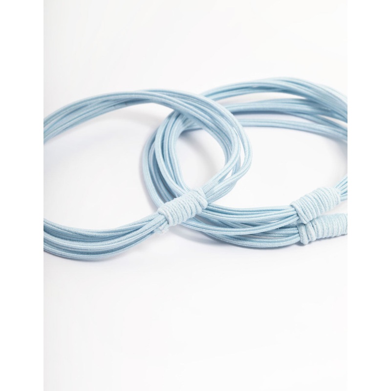 Blue Fabric Hair Tie Pack