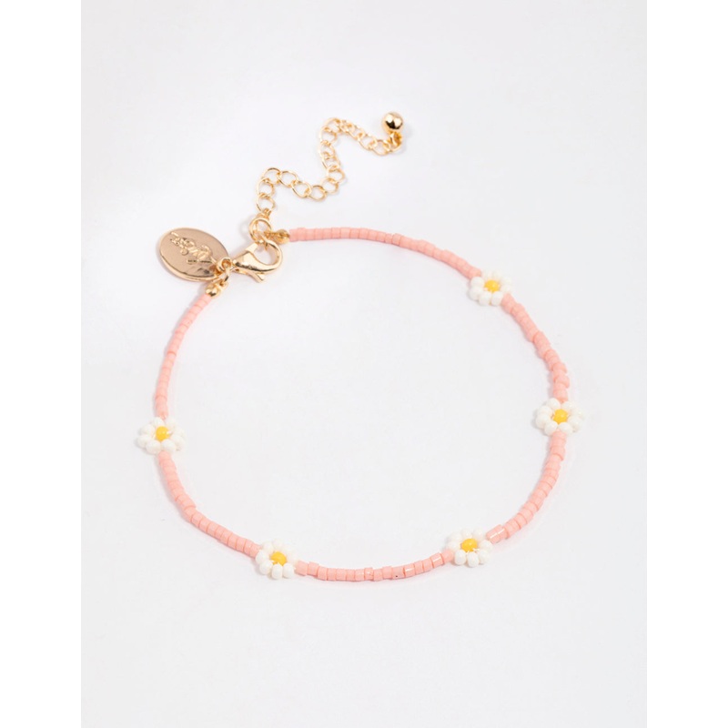 Gold Beaded Flower Bracelet