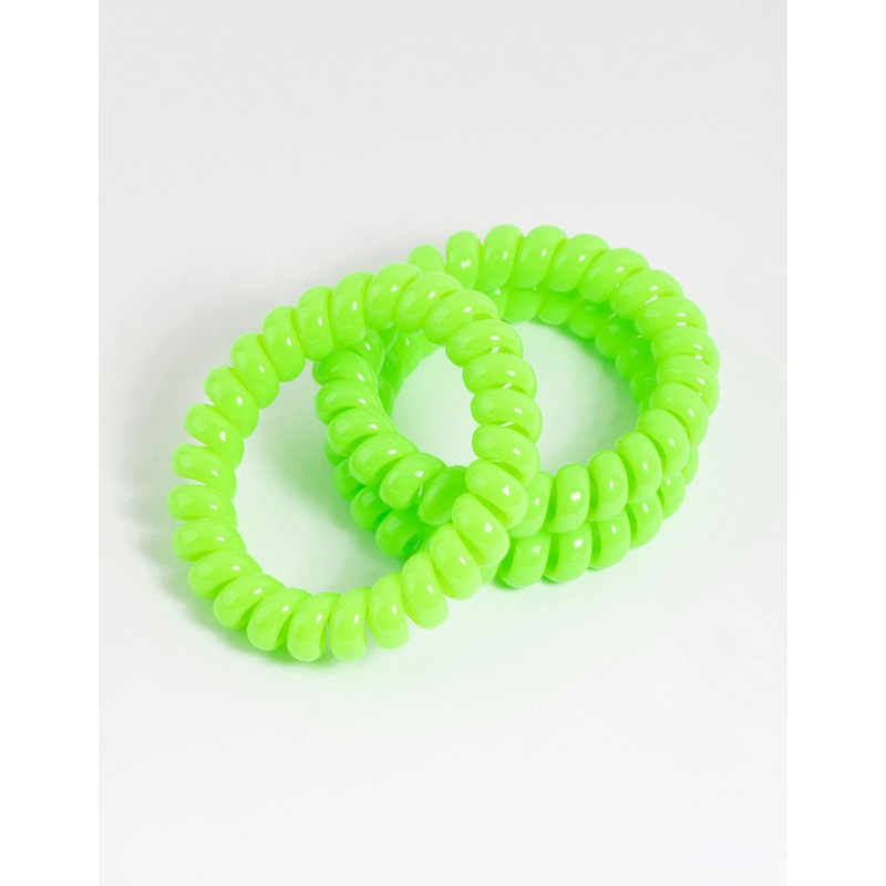 Green Plastic Large Hair Spiral Pack