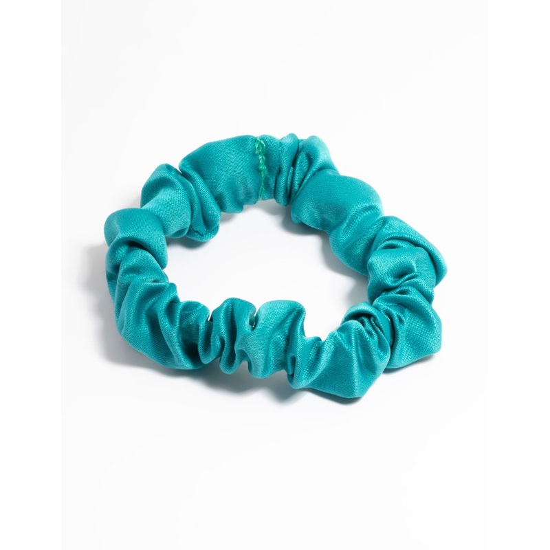 Teal Farbic Narrow Scrunchie