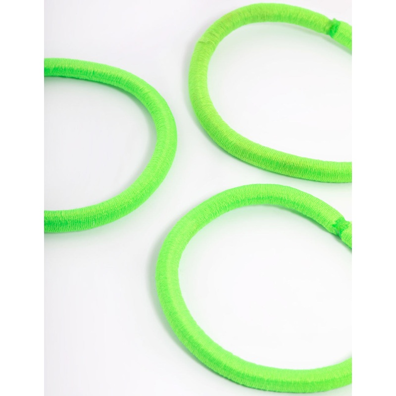 Green Fabric Classic Hair Tie Pack