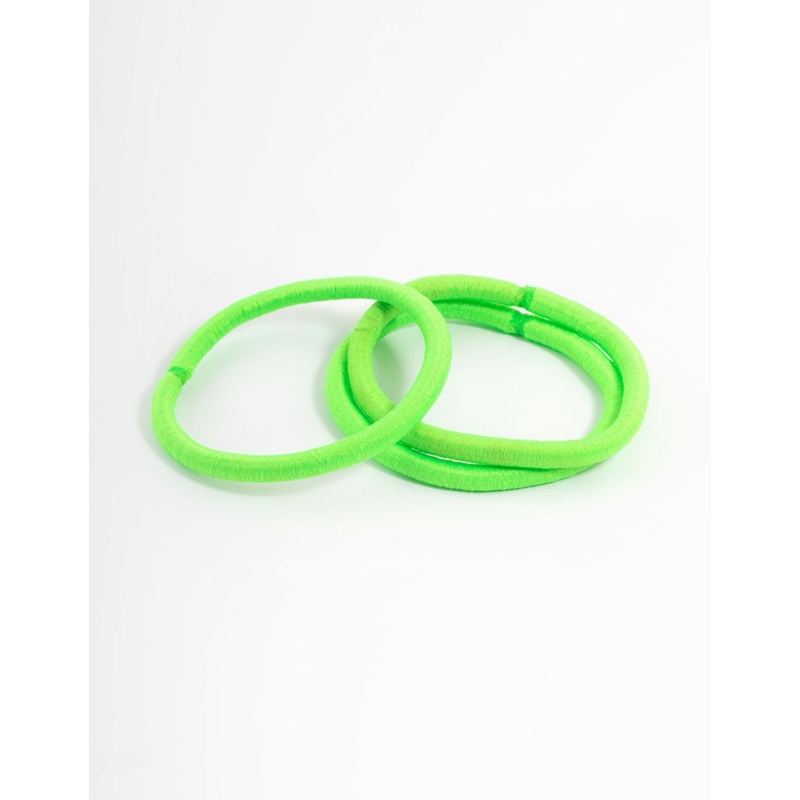 Green Fabric Classic Hair Tie Pack