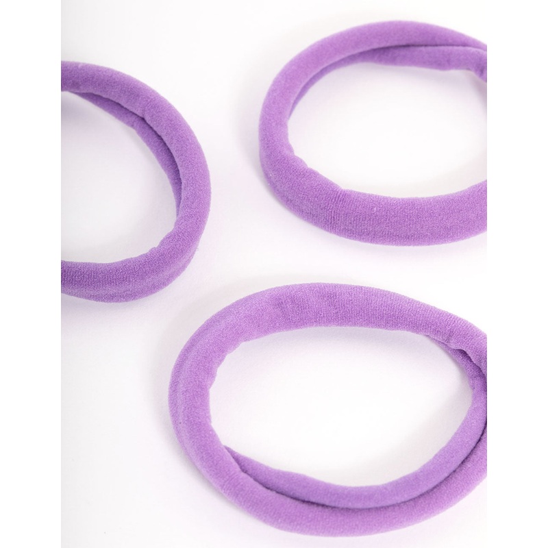 Purple Fabric Hair Tie Pack