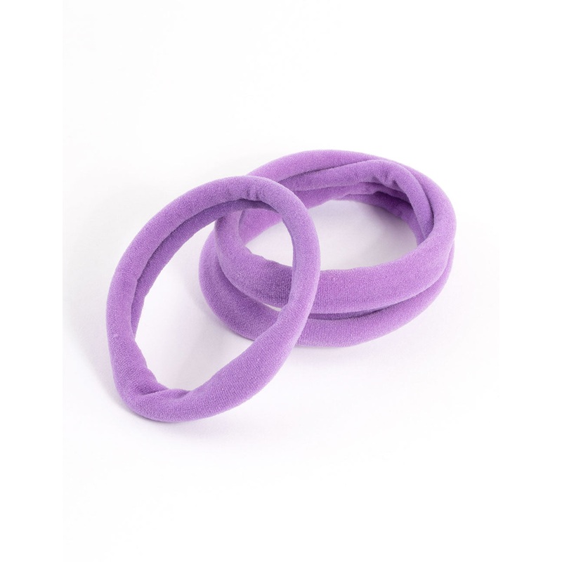 Purple Fabric Hair Tie Pack