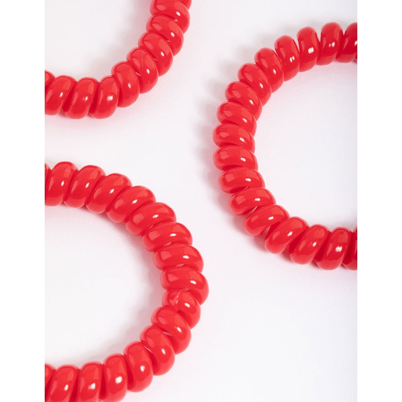 Red Plastic Large Hair Spiral Pack