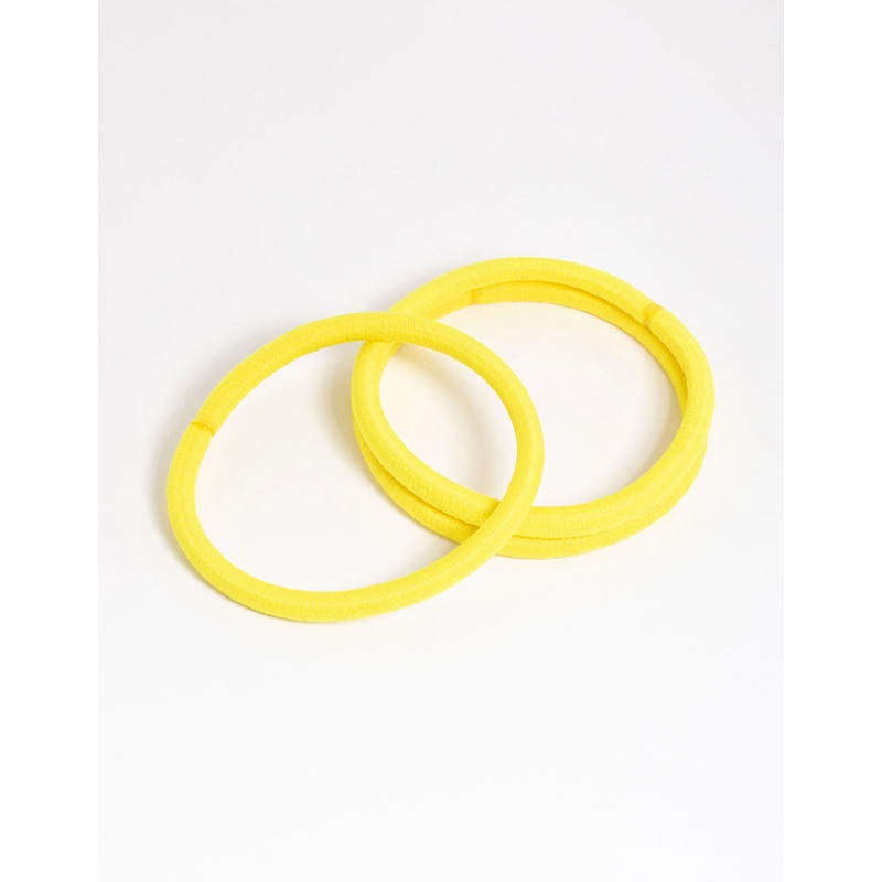 Yellow Fabric Classic Hair Tie Pack