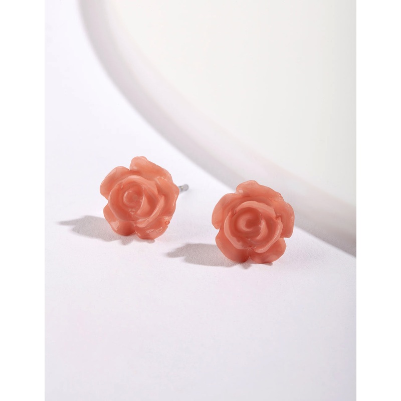 Acrylic Pop Pink Rose Stud