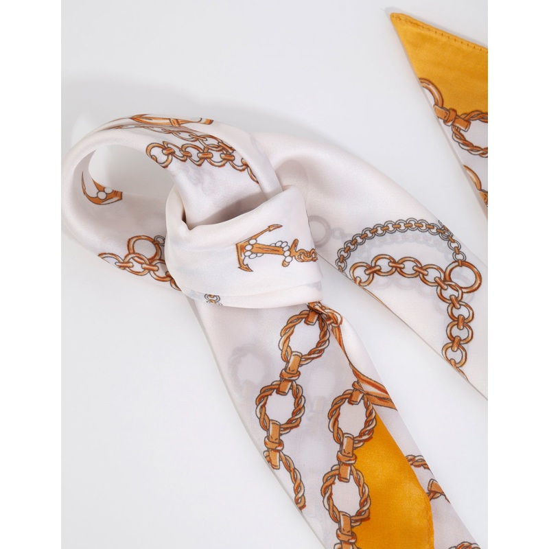 Yellow Vintage Chain Bandana Hair Scarf